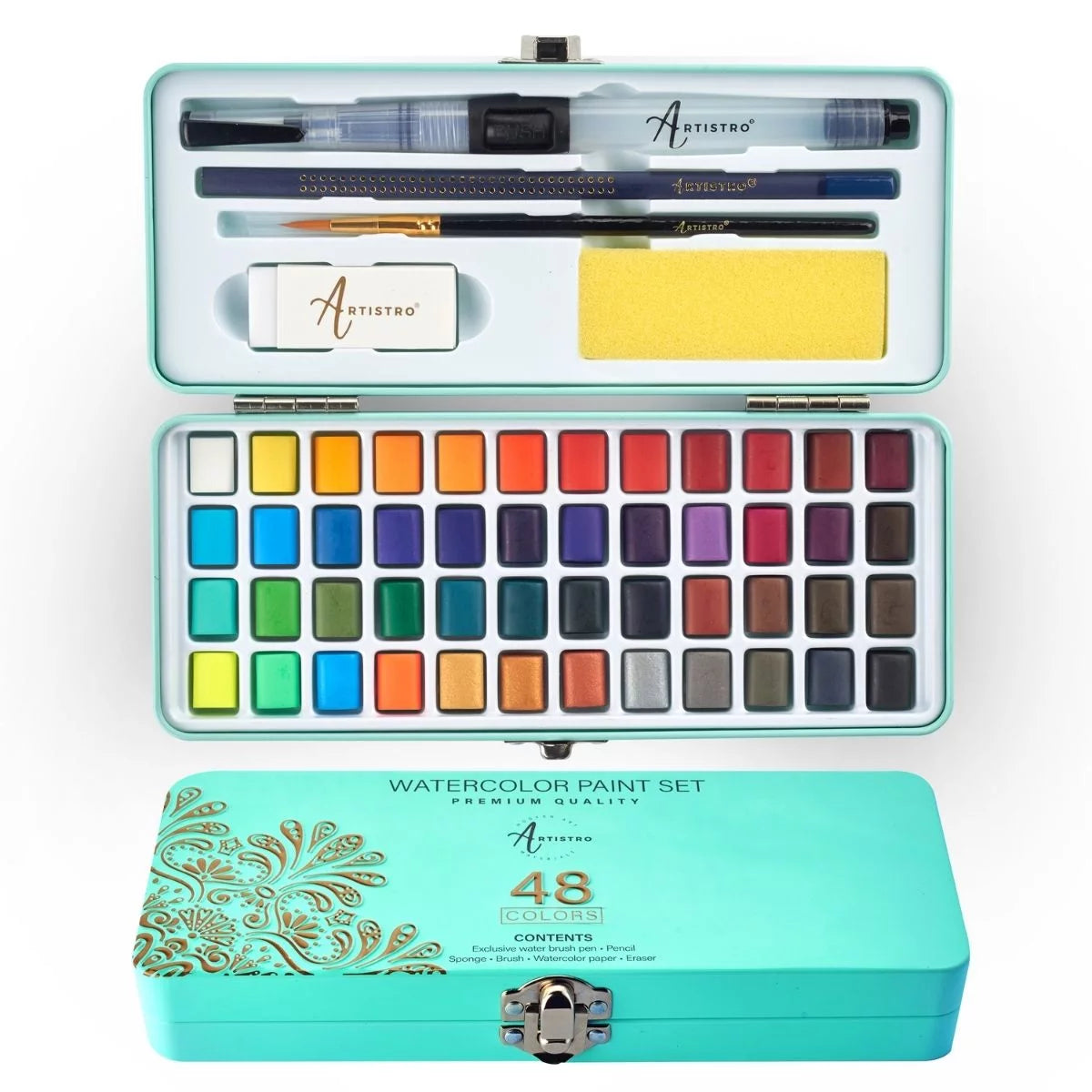 48 Count Watercolor Paint Set in Travel Box D9244