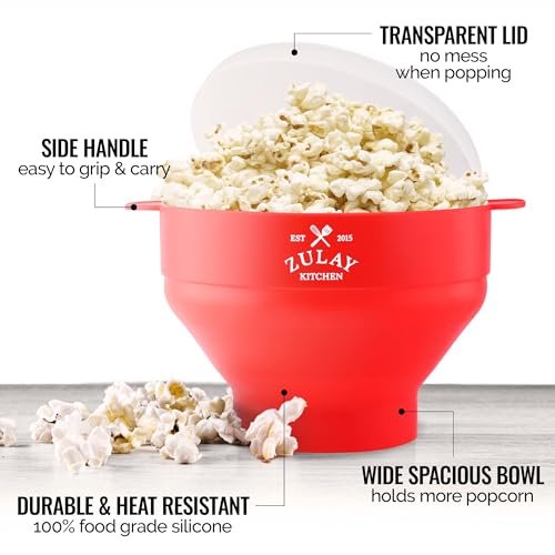 Gray BPA-Free Silicone Microwave Popcorn Popper V8249