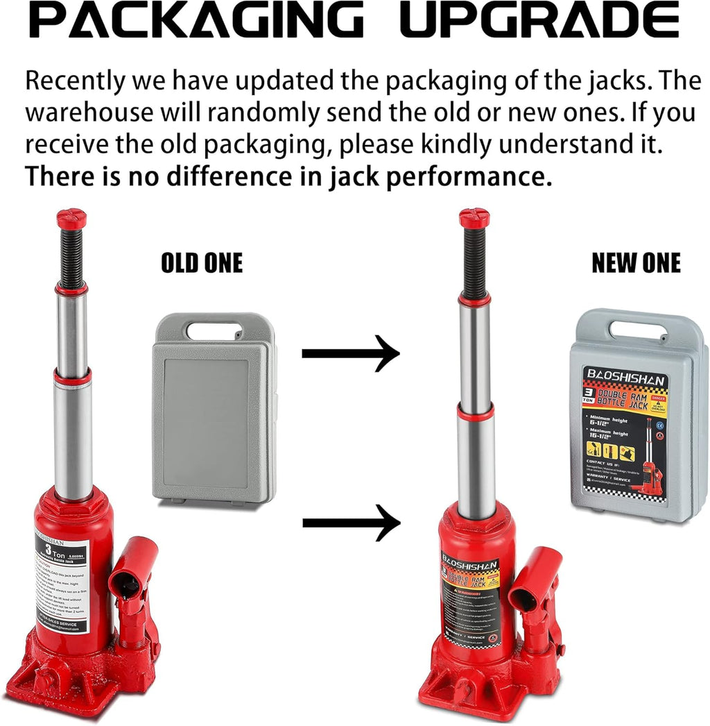 3 Ton Double Ram Bottle Jack with Carrying Case D149640