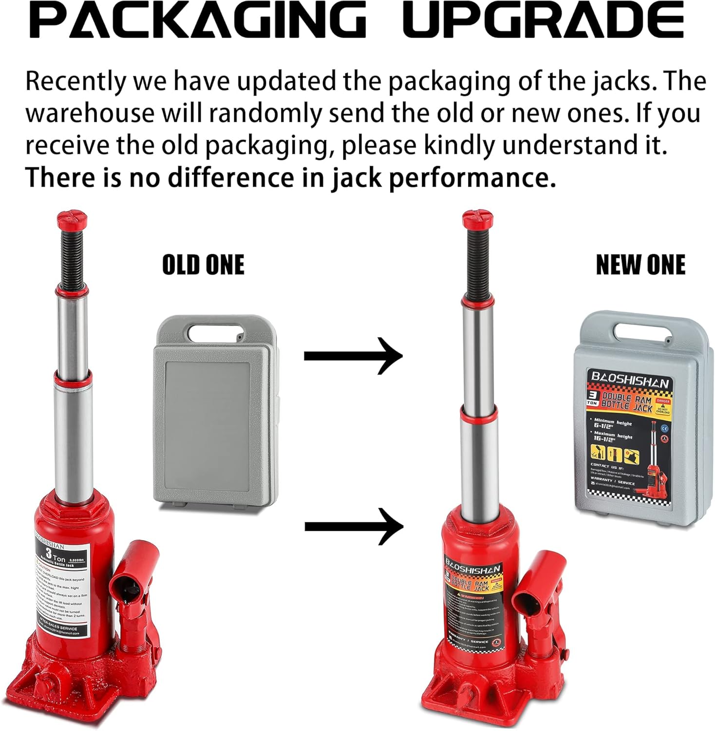 3 Ton Double Ram Bottle Jack with Carrying Case D149640