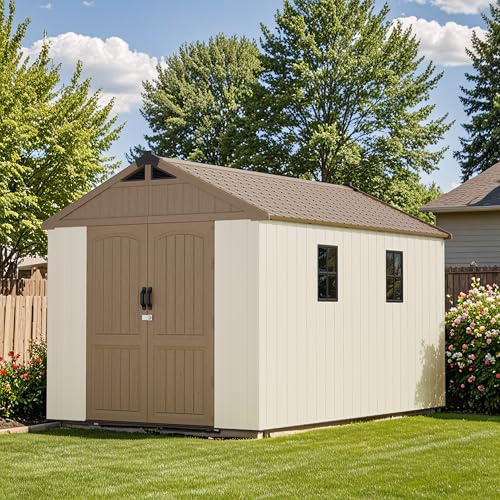 8 x 12 FT Plastic Outdoor Storage Shed with Floor P615843
