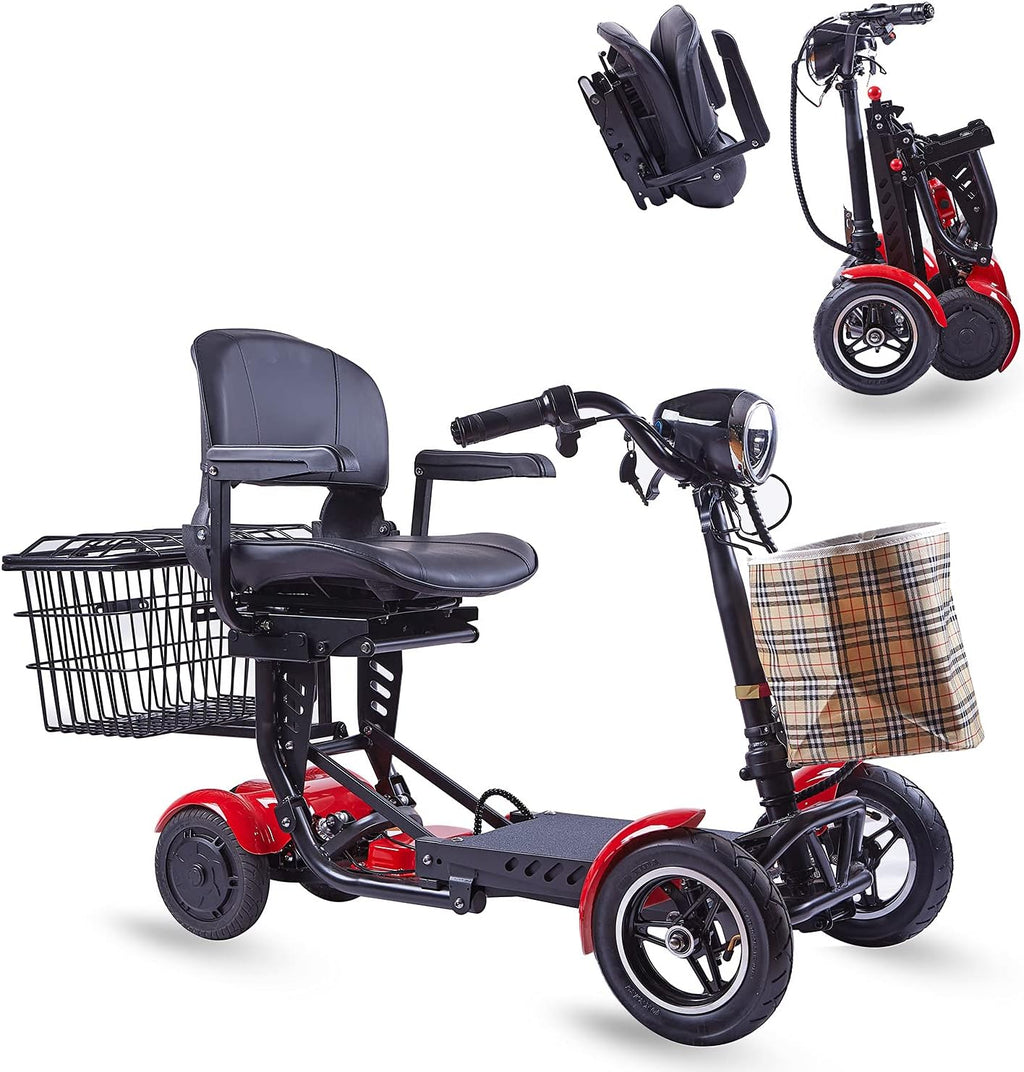 Foldable 4 Wheel Mobility Scooter with Long Range Battery 15.6AH P37086