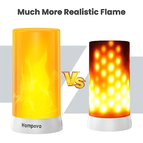 LED Flame Lights, 4-Mode Rechargeable Battery Operated Flameless Candles, Waterproof Pillar Flickering Lanterns N59473