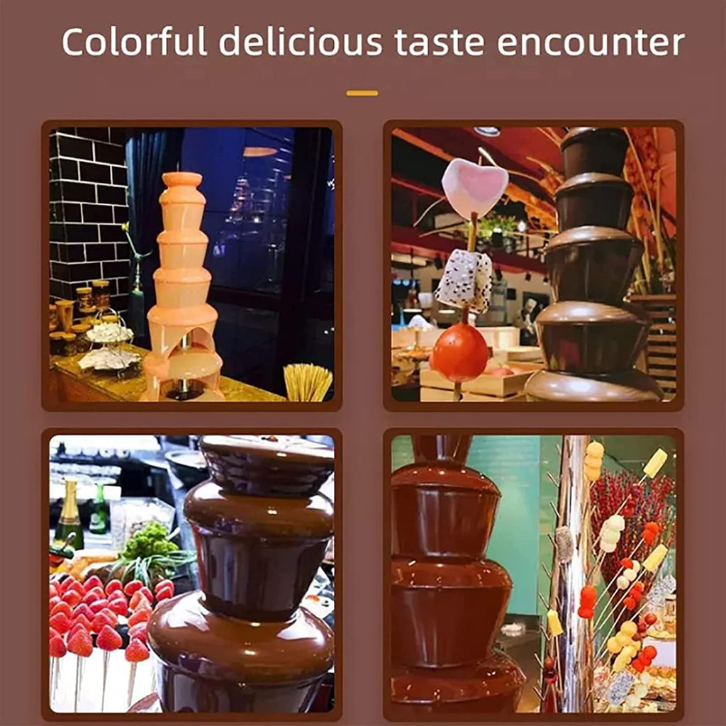 5 Tiers Stainless Steel Chocolate Fondue Fountain Machine X74760