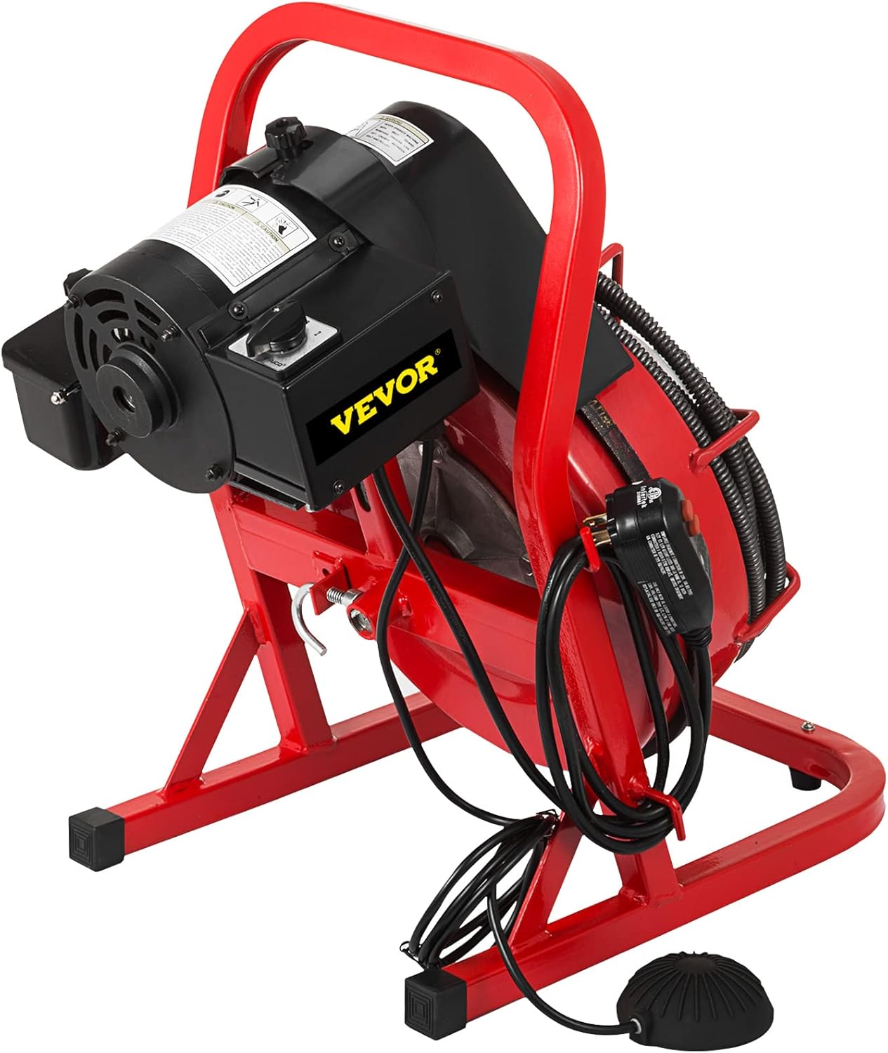 50 Ft x 3/8 Inch 250W Portable Electric Drain Auger with Cutters Glove K75430