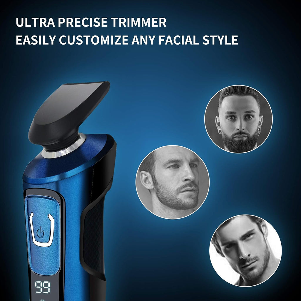 4 in 1 Electric Razor with Nose Hair Trimmer, Beard Trimmer, and Facial Cleaning Brush I33742