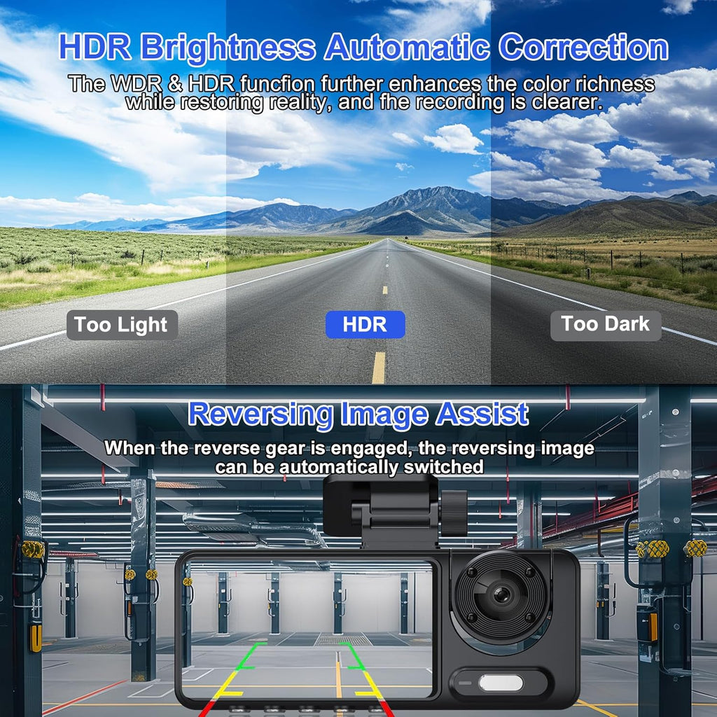 3 Channel 1080P Dash Cam with 64GB Card D536083