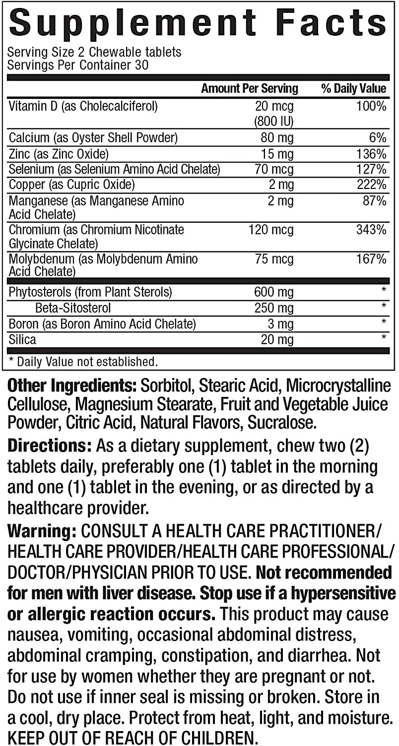 60 Chewable Tablets Beta-Sitosterol Supplement I652