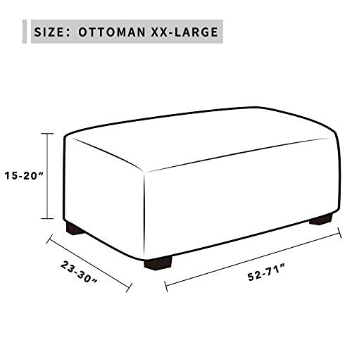 30x30x15inch Deep Teal Stretch Square Ottoman Cover with Elastic Bottom Y4653