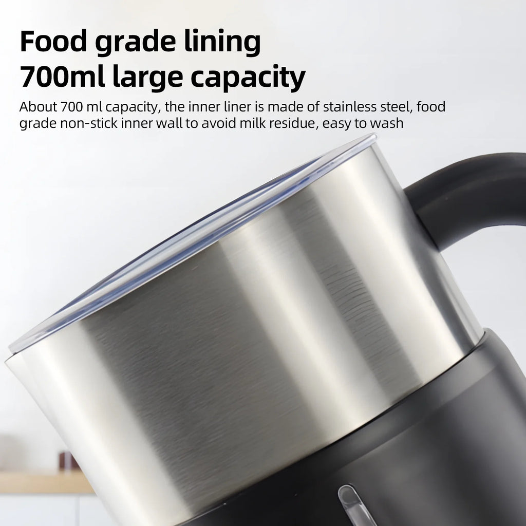 5 in 1 Electric Milk Frother - 24oz/700ml Hot and Cold Foam Maker and Milk Warmer 500W Non-Slip Coffee Frother G804706