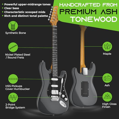 Metallic Gray 39in Full-Size Electric Guitar D64658