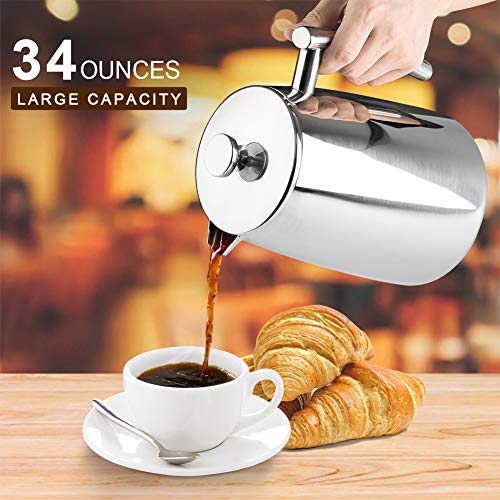 50-Ounce Stainless Steel Insulated French Press Coffee Maker U8469