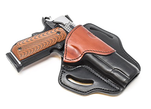 Right Hand OWB Leather Gun Holster for Belts fits All 1911 Models with 4" and 5" Barrels C296739