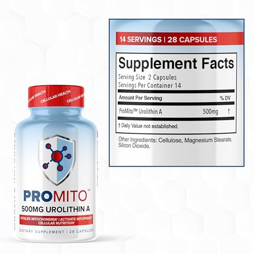 500mg Pure Urolithin A Supplement, 28 Capsules R893028