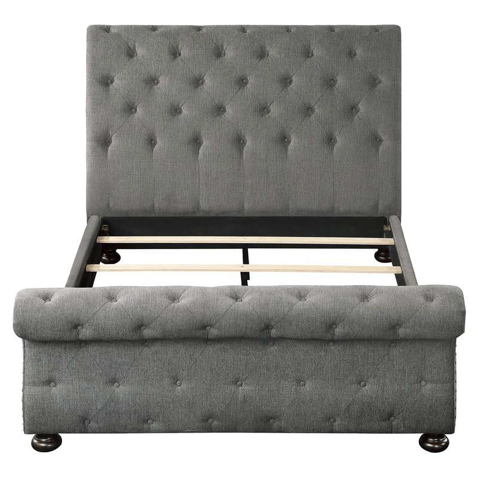 Dark Gray Queen Wood Sleigh Bed F650