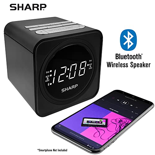 FM Clock Radio with Bluetooth Speaker and Dual Alarms W791880