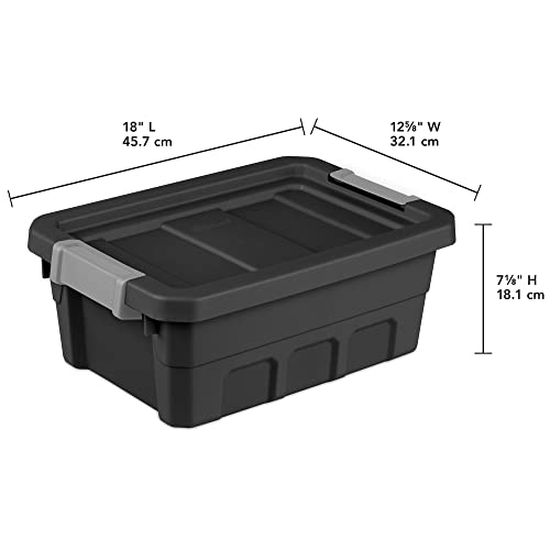 Black 6-Pack Plastic Stacker Tote Storage Bin D7636