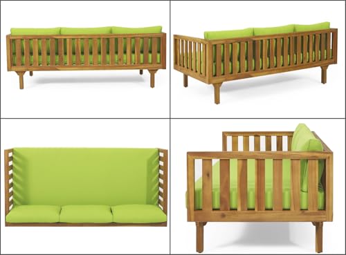 Grey Acacia Wood 3 Seater Daybed with Cushions Q92549
