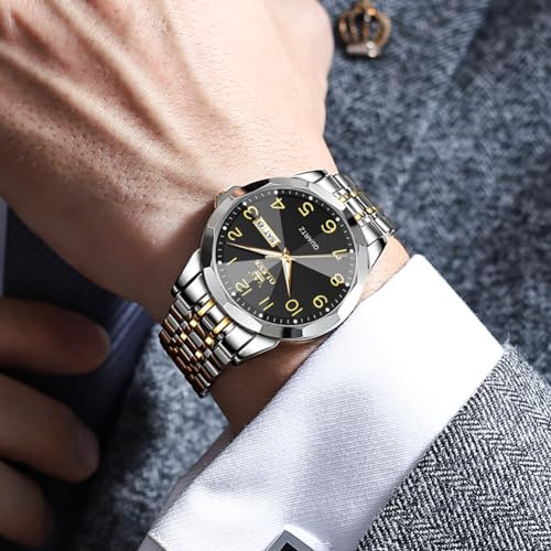 Minimalism Business Dress Analog Quartz Stainless Steel Waterproof Luminous Classic Date Men Wrist Watch E1439