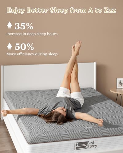 4 Inch Queen Gel Memory Foam Mattress Topper with Removable Cover J49602