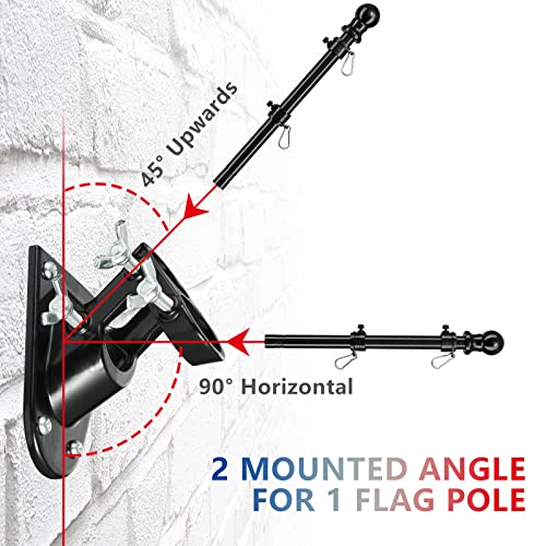Black 5ft Tangle Free Flag Pole with Holder Bracket M790