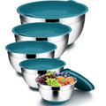 Set of 5 Stainless Steel Mixing Bowls with Lids (Black) Y322394