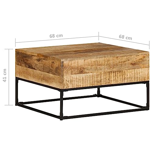 Rough Mango Wood Coffee Table with Iron Legs V84823