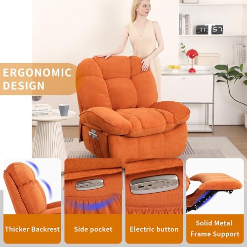 Green Power Recliner Chair with Heated and USB O396
