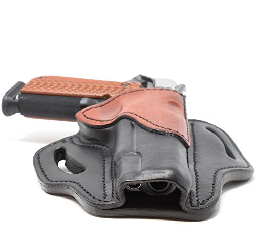 Right Hand OWB Leather Gun Holster for Belts fits All 1911 Models with 4" and 5" Barrels C296739