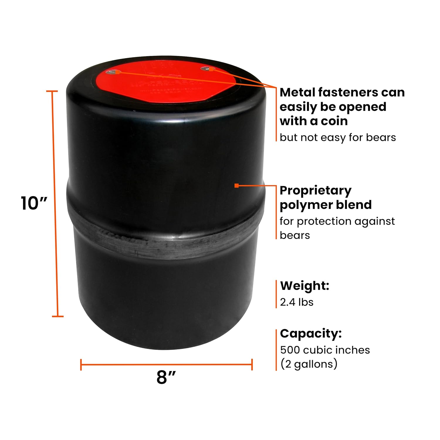 Bear Resistant Food Storage Container, 2 Gallons P26762