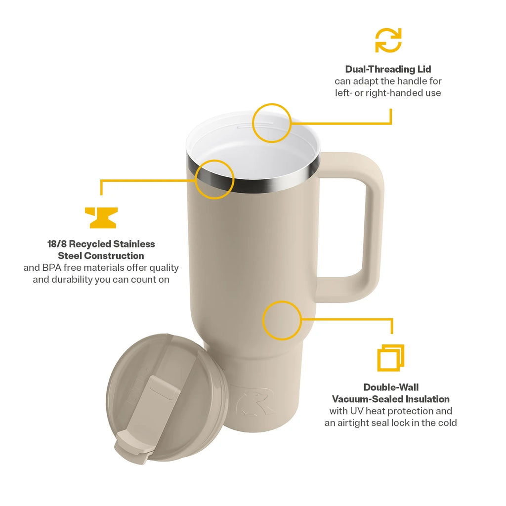 40 OZ Ceramic Lined Tumbler with Straw T948
