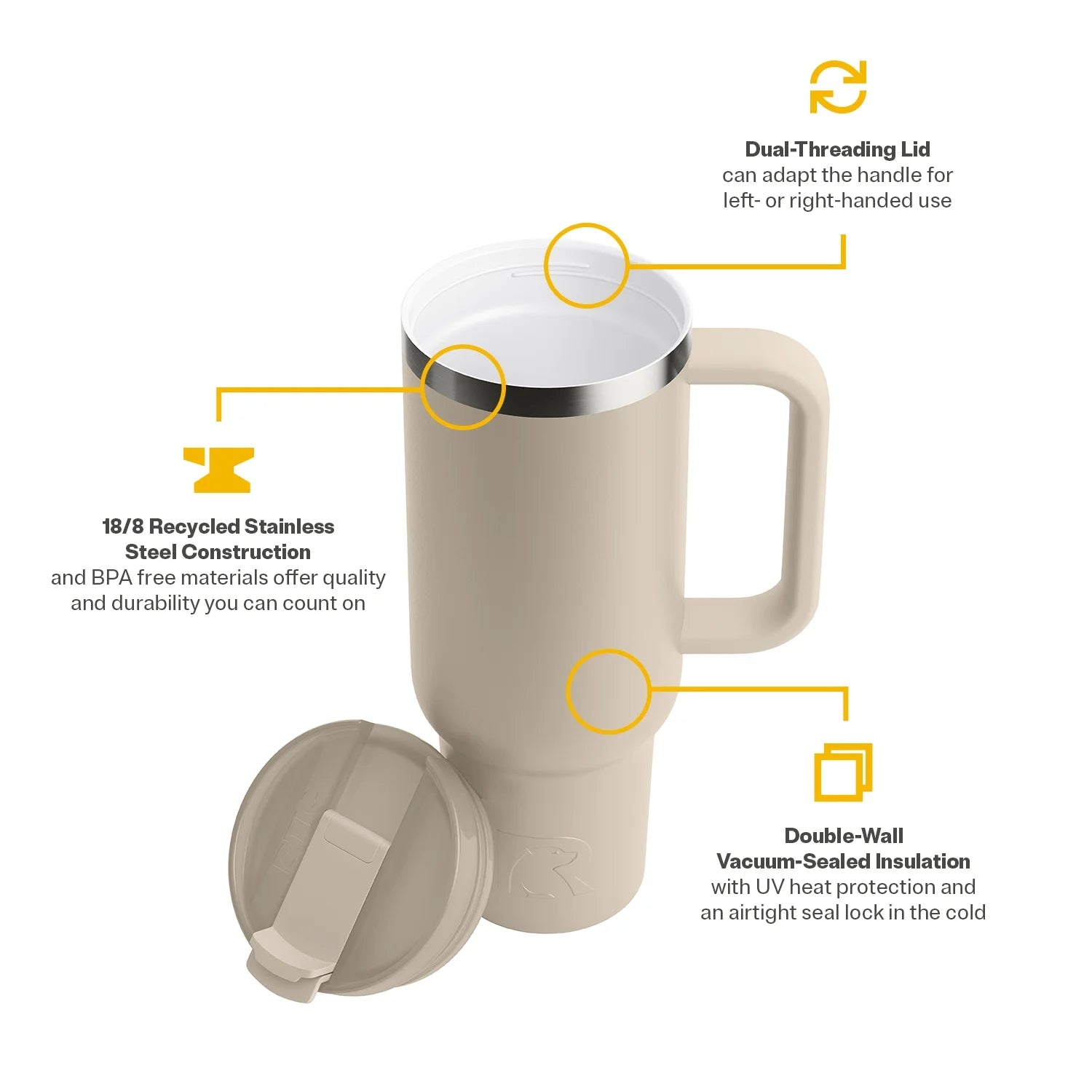 40 OZ Ceramic Lined Tumbler with Straw T948
