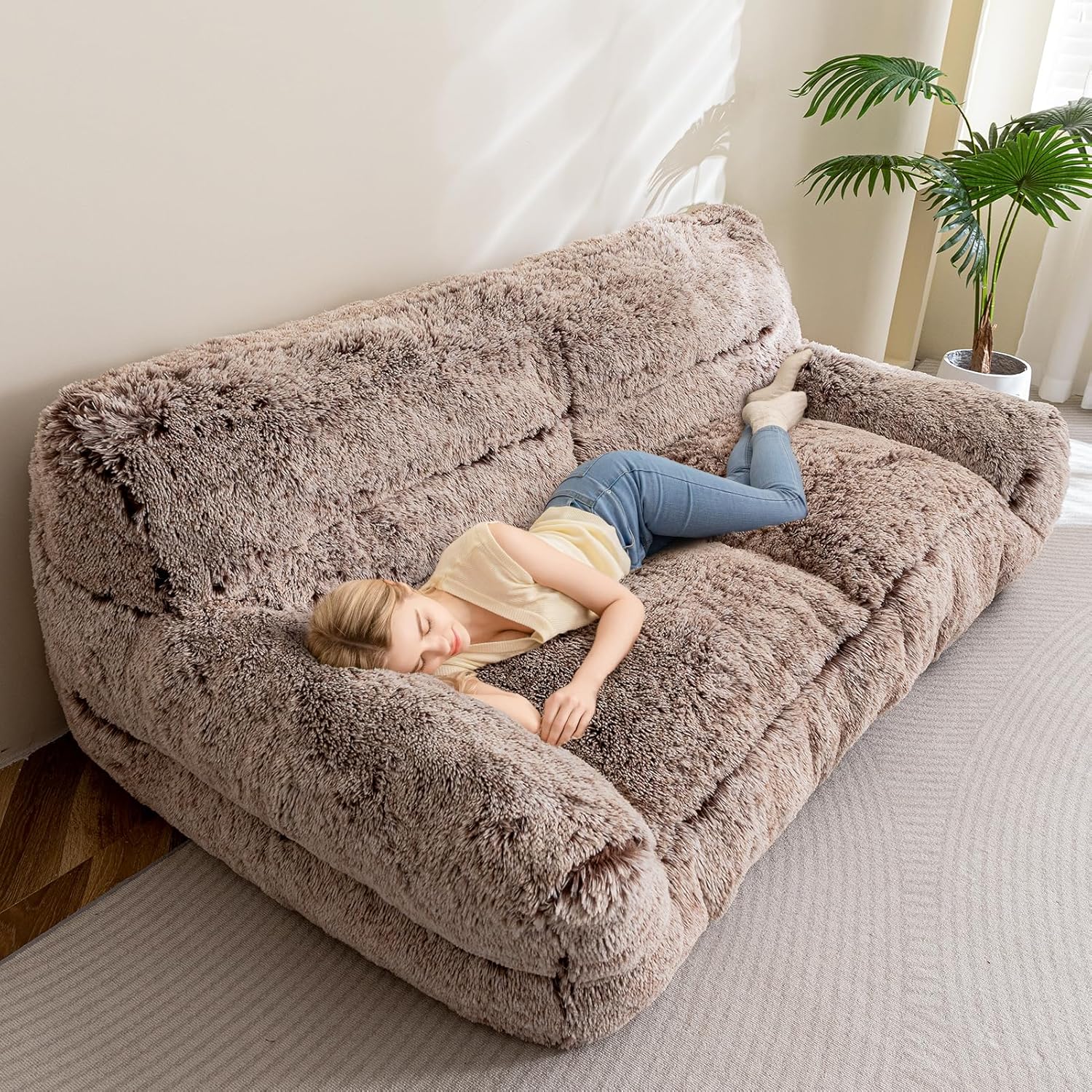 Giant Floor Sofa Couch with Foam Chunk Supportive Mat W870