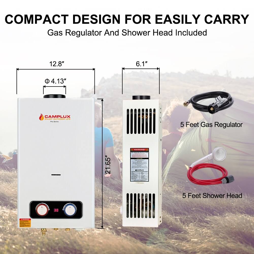 2.64 GPM 10 in. L Outdoor Liquid Propane Portable Tankless Water Heater U365196