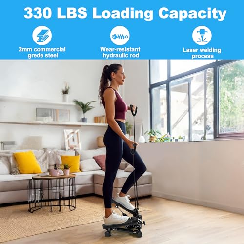 Adjustable Height Hydraulic Stepper with Resistance Bands & Non-Slip Mat V925891