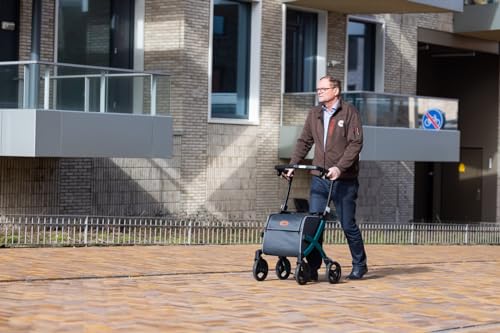 Upright Rollator Walker with seat, Lightweight Folding Walker with Large Shopping Bag R4744