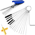 Stainless Steel 13 Cleaning Wires Set with 5 Nylon Brushes and 10 Cleaning Needles W13665