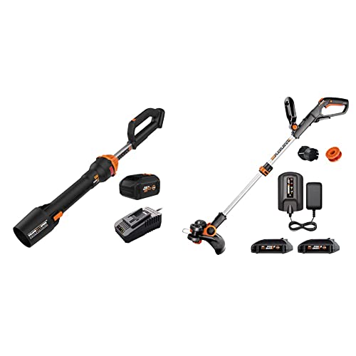 40V Cordless Leaf Blower & String Trimmer Edger Bundle with Batteries & Charger K364292