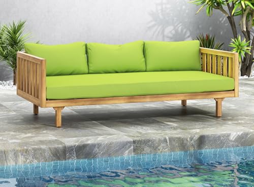 Grey Acacia Wood 3 Seater Daybed with Cushions Q92549
