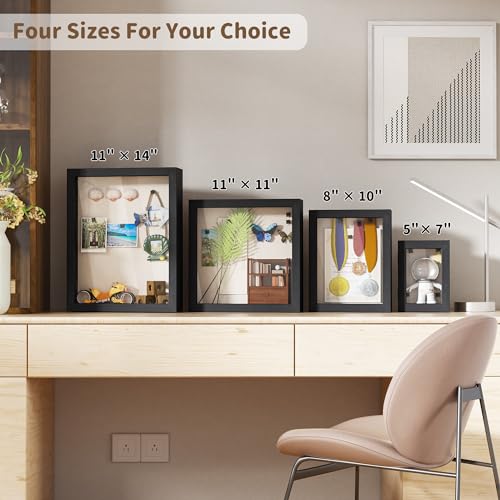 Black 11x11 Shadow Box Frame with Glass Door N58045