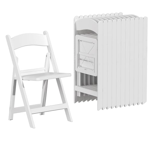 4 Pack White Folding Chairs with Cushion V531885