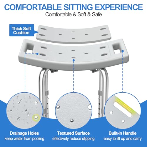 Heavy Duty Stainless Steel Shower Chair Seat with Grab Bar Z160