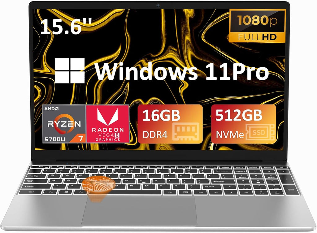 16GB DDR4 RAM 512GB M.2 PCIe NVMe SSD 15.6" FHD IPS LCD Laptop I672793