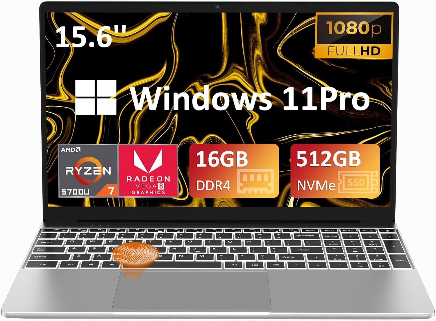 16GB DDR4 RAM 512GB M.2 PCIe NVMe SSD 15.6" FHD IPS LCD Laptop I672793