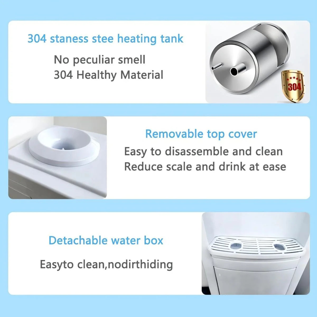 White Top Loading Hot and Cold Water Dispenser for 5 Gallon Bottle with Storage Cabinet & Child Safety Lock B18776