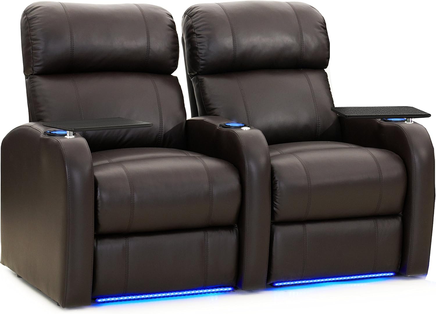 Brown Top-Grain Leather Theater Chairs with Power Recline M727