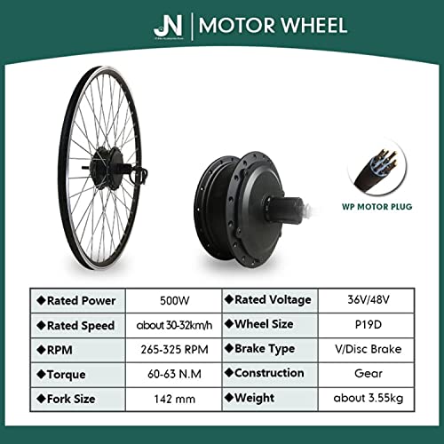 Electric Bike Conversion Kit with LCD Display, 36V 48V 250/350/500W Brushless Gear Hub Motor Set A664297