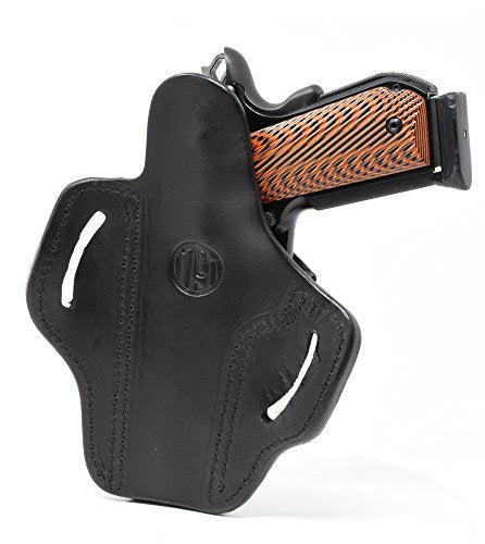 Right Hand OWB Leather Gun Holster for Belts fits All 1911 Models with 4" and 5" Barrels C296739