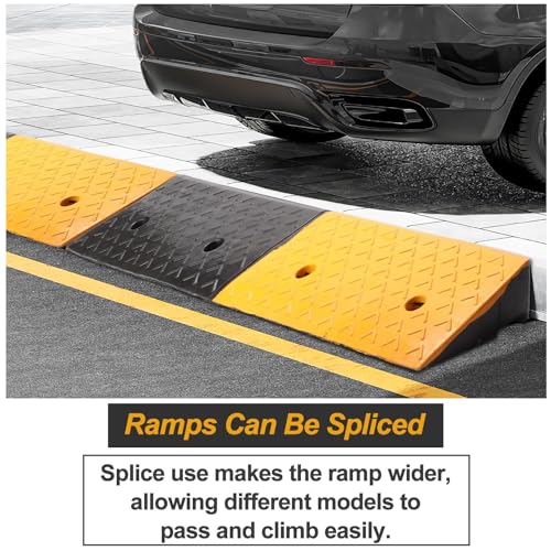 Black 39.3x9.8x4inch Rubber Curb Ramp O314