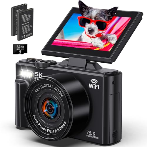 75MP Digital Camera with 18X Zoom, 32GB SD Card, 2 Batteries L8356